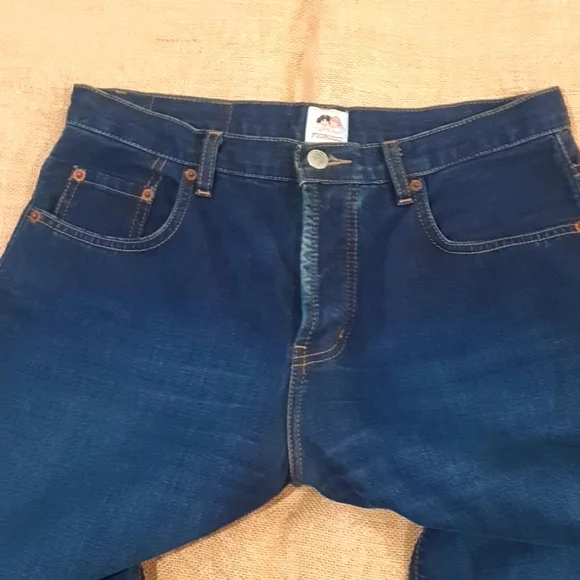 Fiorucci Vintage 90s Blue Jeans Size 11 approx 10 12 Button Fly Safety J… - Picture 3 of 8
